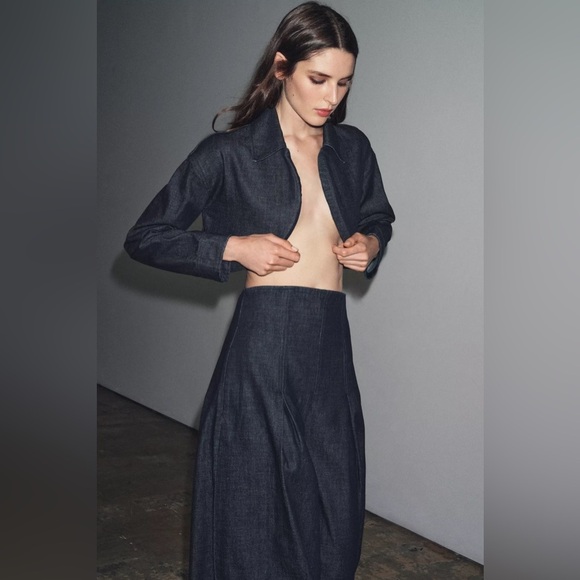 ZARA WOMAN COLLECTION DENIM BOLERO JACKET - Picture 11 of 14